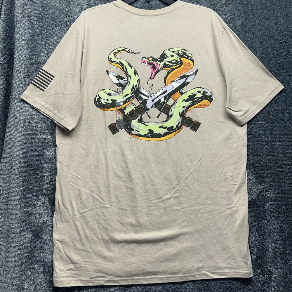 Under Armour Mens Size XL Beige Freedom Snake Knife Athletic Shirt